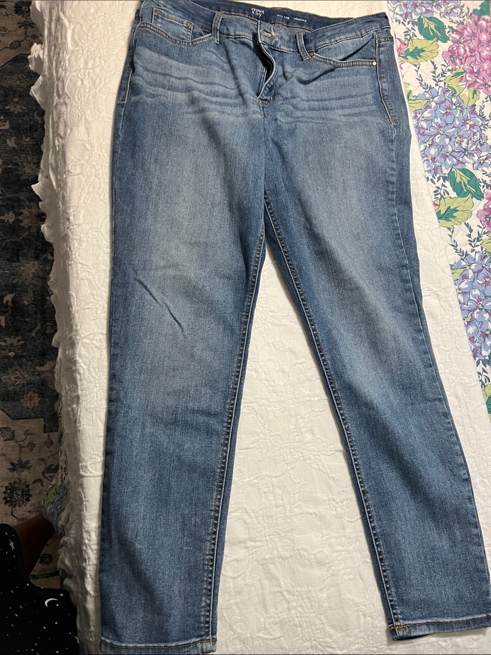 crown & ivy Medium Blue Skinny Jeans